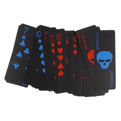 KONTONTY Wasserfeste Spielkarten Aus PVC-Kunststoff Klassische Pokerkarten Mit Design Für Pokerspiele Und Spielpartys KONTONTY Wasserfeste Spielkarten Aus PVC-Kunststoff Klassische Pokerkarten Mit Design Für Pokerspiele Und Spielpartys von KONTONTY