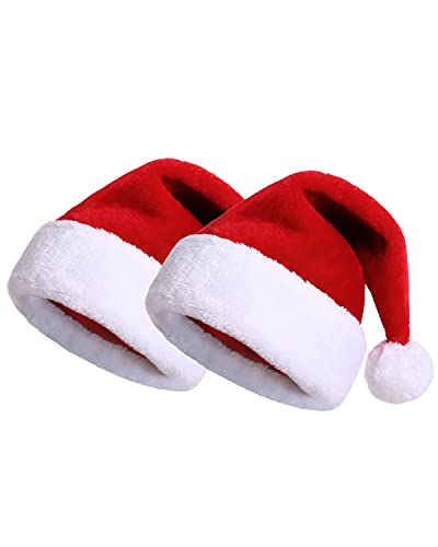 KONVINIT Weihnachtsmützen Kinder Nikolausmützen plüsche weihnachtsmann mütze Rote Santa Mütze Nikolaus Dicker Fellrand aus Plüsch kuschelweich & angenehm von KONVINIT