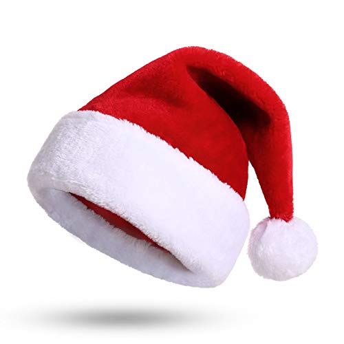 KONVINIT 2 Stück Weihnachtsmütze Kinder Rot Plüsch Nikolausmütze für Kinder Weihnachtsmann Mütze Kinder von KONVINIT