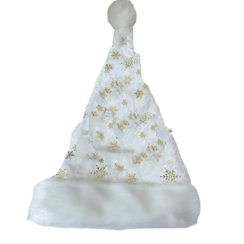 KONVINIT Weihnachtsmütze Nikolausmütze für Erwachsene mit Pailletten Glitzer Weihnachtsmann Mütze,Weiss KONVINIT Weihnachtsmütze Nikolausmütze für Erwachsene mit Pailletten Glitzer Weihnachtsmann Mütze,Weiss von KONVINIT