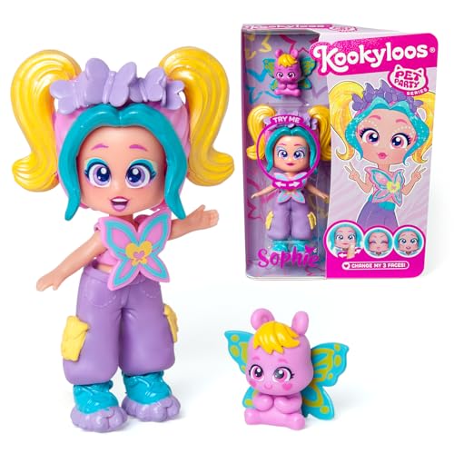 KOOKYLOOS Sophie Pet Party Serie-Sammelpuppe Sophie mit einem Schmetterling Haustier inkl Sophie Puppe, 1 Haustier, Kleidung, modische Schuhe und 1 Zubehör,1 Puppe, 3 Verschiedene KOOKYLOOS Sophie Pet Party Serie-Sammelpuppe Sophie mit einem Schmetterling Haustier inkl Sophie Puppe, 1 Haustier, Kleidung, modische Schuhe und 1 Zubehör,1 Puppe, 3 Verschiedene von KOOKYLOOS