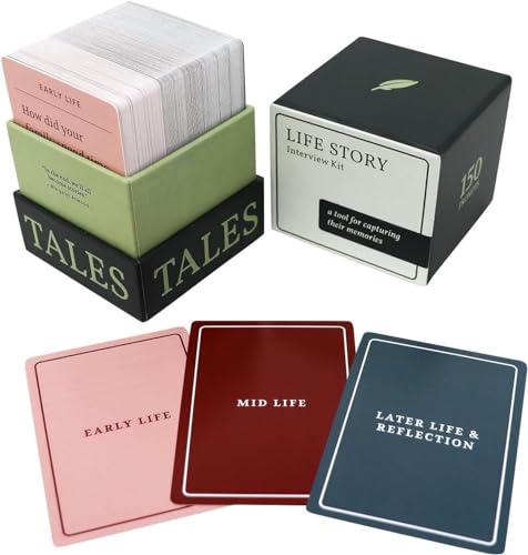 KOOMAL 150PCS Tales Life Story Interview Kit Cards, Get to Know Parents and Grandparents for Family Game Night with Curated Question Card KOOMAL 150PCS Tales Life Story Interview Kit Cards, Get to Know Parents and Grandparents for Family Game Night with Curated Question Card von KOOMAL