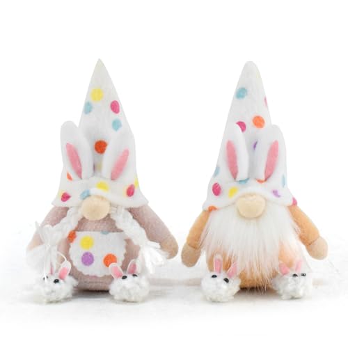 KOOMAL 2 Pack Easter Gonks Easter Bunny Gnomes Spring Easter Decorations for Home Table Gift GNOME for Kids Women von KOOMAL