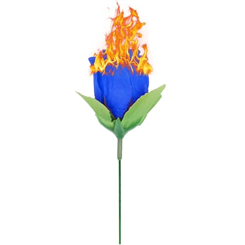 KOOMAL 5PCS Torch to Rose, Fire Magic Trick Flame Appearing Flower Illusions Gimmick Props for Girlfriend, Professional Magician Props Wedding Shows (Blue) von KOOMAL