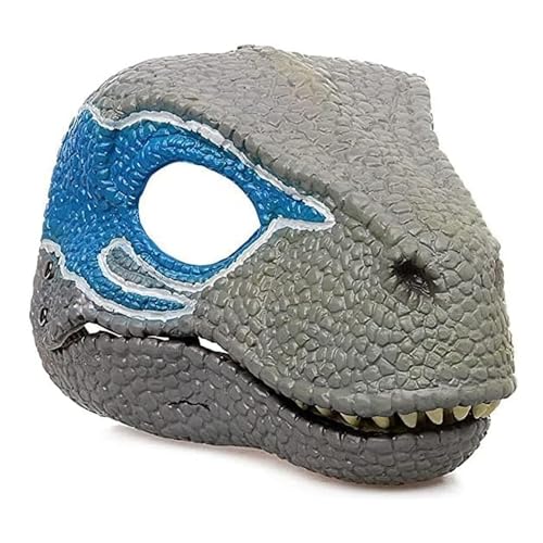 KOOMAL Animal Dinosaur Mask, Opening Jaw Latex Dino Masks for Kids Cosplay Party (blue) von KOOMAL