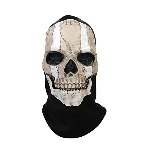 KOOMAL Halloween Gruselige Maske Erwachsene, COD Ghost Gesichtsmaske, Gruselige Maske Cosplay Kostüm Maske, Party Horror Vollkopf Schädel Maske Latex (D), Einheitsgröße von KOOMAL