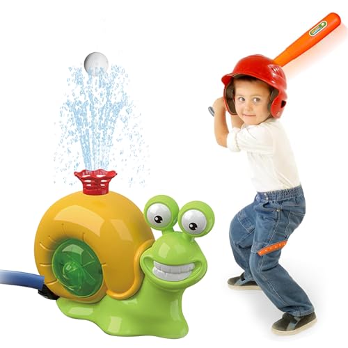 Lovely Snail Water Sprinkler for Kids, Yard Outdoor Activities Summer Outside Toys Backyard Games Attaches to Garden Hose Splashing Toys Water Play (D) von KOOMAL