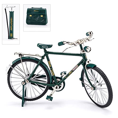 Retro-Fahrradmodell mit Inflator & Aktentasche, 51 Stück Simulation Mini Bike Modell Maßstab Kit, 1:8 Legierung Miniatur Fahrrad Spielzeug für Sammlungen, Tabletop Ornament Geschenke für Männer Frauen von KOOMAL