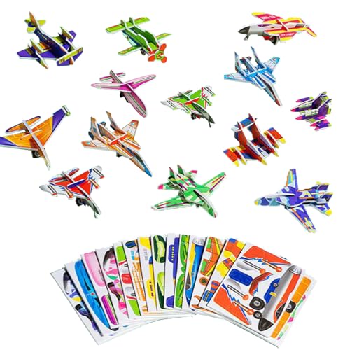Set of 25 Paper Jigsaw Puzzles for Toddlers, 3D Animal Puzzle Jigsaw Set Early Learning Educational Toys for Kids Activity (Aircraft) von KOOMAL