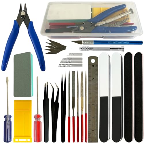KOOMEKI 36 Pcs DIY Modeling Hobby Tool Kit, Basic Modeler Craft Set, Dollhouse & Gundam Miniature Handmade Craft Tools KOOMEKI 36 Pcs DIY Modeling Hobby Tool Kit, Basic Modeler Craft Set, Dollhouse & Gundam Miniature Handmade Craft Tools von KOOMEKI