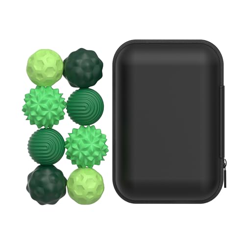 KOOOGEAR 8 Stück Magnetische Fidget Toys,Anti-Stress Spielzeug aus Silikon,Magnetkugeln Stressball Silikon Sensorik Spielzeug,Anziehungskraft Stress Bälle mit Silikonhülle (Grün) von KOOOGEAR