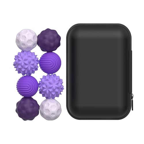 KOOOGEAR 8 Stück Magnetische Fidget Toys,Anti-Stress Spielzeug aus Silikon,Magnetkugeln Stressball Silikon Sensorik Spielzeug,Anziehungskraft Stress Bälle mit Silikonhülle (Lila) von KOOOGEAR