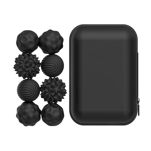 KOOOGEAR 8 Stück Magnetische Fidget Toys,Anti-Stress Spielzeug aus Silikon,Magnetkugeln Stressball Silikon Sensorik Spielzeug,Anziehungskraft Stress Bälle mit Silikonhülle (Schwarz) von KOOOGEAR