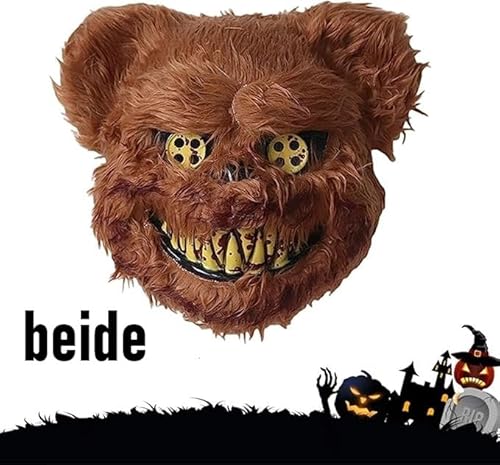 KOOOGEAR Halloween Maske Horror Hasenmaske Horror Bärenmaske, Gruselige blutige Kaninchen Maske und gruselige Teddybär Schreckensmaske, für Halloween Kostüm Karnevalsparty von KOOOGEAR