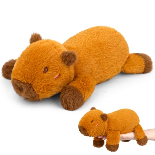 KOPHINYE Beschwertes Capybara-Plüschtier, 25,4 cm, Capybara-Plüsch, beschwertes Stofftier für Kinder, niedliches kuscheliges Cartoon-Plüsch, Geburtstagsgeschenk für Kinder, Jungen und Mädchen KOPHINYE Beschwertes Capybara-Plüschtier, 25,4 cm, Capybara-Plüsch, beschwertes Stofftier für Kinder, niedliches kuscheliges Cartoon-Plüsch, Geburtstagsgeschenk für Kinder, Jungen und Mädchen von KOPHINYE