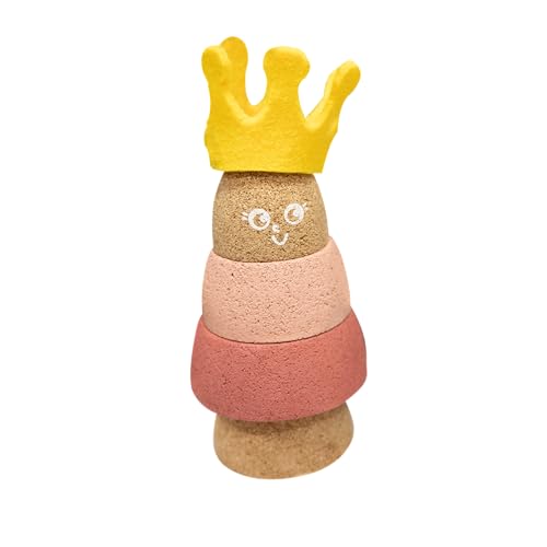 Korko Stapelspielzeug Königin aus Kork mit Filzkrone, Nachhaltige Qualität aus Portugal, ab 18 Monaten von KORKO MADE BY NATURE