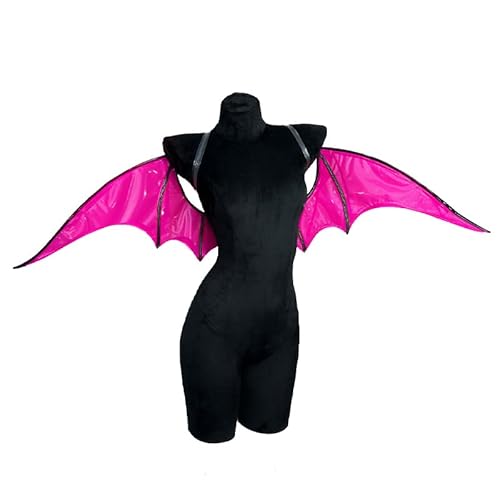 KORURACLUB Flügel Cosplay Halloween Fledermausflügel Succubus Flügel Kleidung Accessoires Fledermausflügel Teufelsflügel (Hot Pink) von KORURACLUB