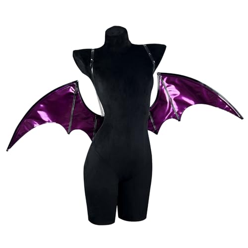 KORURACLUB Flügel Cosplay Halloween Fledermausflügel Succubus Flügel Kleidung Accessoires Fledermausflügel Teufelsflügel (Lila) von KORURACLUB