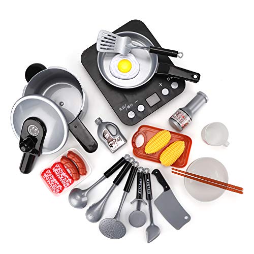 KOSDFOGE 24PCS Kid Play Role Toy Plastic Kitchen Cooking Tableware Toy Set for Kids Children von KOSDFOGE