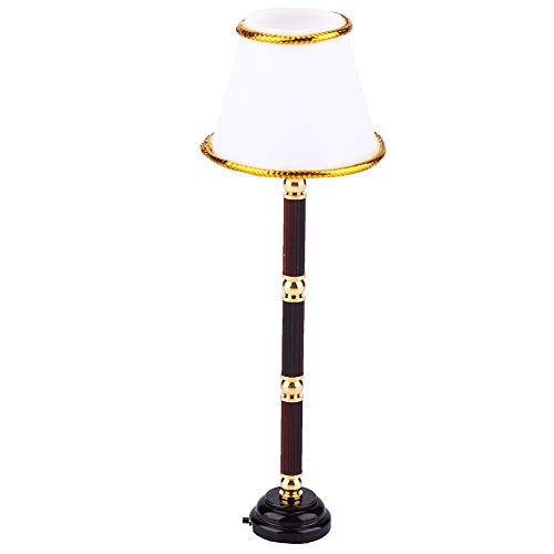 KOSDFOGE Metal Mini Floor Lamp Dollhouse Accessory Model for Decorative Home Scene (LED mit Batteriemodell) von KOSDFOGE
