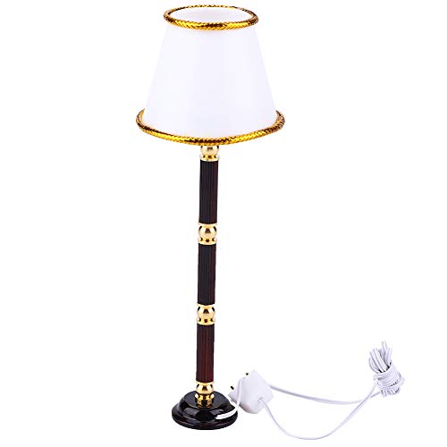 KOSDFOGE Metal Mini Floor Lamp Dollhouse Accessory Model for Decorative Home Scene (Mit verdrahtet) von KOSDFOGE