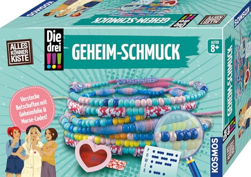 KOSMOS 605698 Die DREI !!! Geheim-Schmuck, Bastelset für echte Detektivinnen ab 8 Jahre, Freundschaftsbänder basteln, Perlenarmbänder- und Ketten herstellen mit Die DREI Ausrufezeichen KOSMOS 605698 Die DREI !!! Geheim-Schmuck, Bastelset für echte Detektivinnen ab 8 Jahre, Freundschaftsbänder basteln, Perlenarmbänder- und Ketten herstellen mit Die DREI Ausrufezeichen von KOSMOS