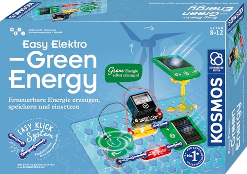 KOSMOS 620684 Easy Elektro - Green Energy, Amazon Exklusiv, Erneuerbare Energie erzeugen speichern und einsetzen, Experimentierkasten für Kinder ab 8 Jahre von KOSMOS