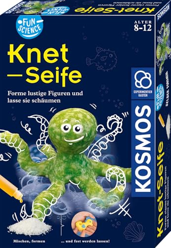KOSMOS 658229 Fun Science Knet-Seife, Forme lustige Figuren und Lass sie schäumen, Seife kneten und aushärten Lassen, Seife selber Machen, Knetspaß für Kinder ab 8 Jahre, Experimentierkasten KOSMOS 658229 Fun Science Knet-Seife, Forme lustige Figuren und Lass sie schäumen, Seife kneten und aushärten Lassen, Seife selber Machen, Knetspaß für Kinder ab 8 Jahre, Experimentierkasten von KOSMOS