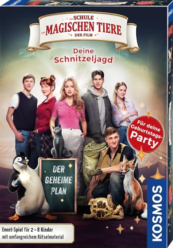 KOSMOS 685003 Die Schule der magischen Tiere Rätsel-Party Schnitzeljagd für Kinder ab 8 Jahre, Geburtstagsparty mit den Helden aus dem Schule der magischen Tiere Film, für 2-8 Kinder Komplett-Set von KOSMOS