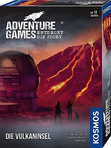 KOSMOS 693169 Adventure Games - Die Vulkaninsel, Entdeckt die Story, Kooperatives Gesellschaftsspiel für 1 bis 4 Spieler ab 12 Jahren, spannendes Abenteuer-Spiel von Kosmos