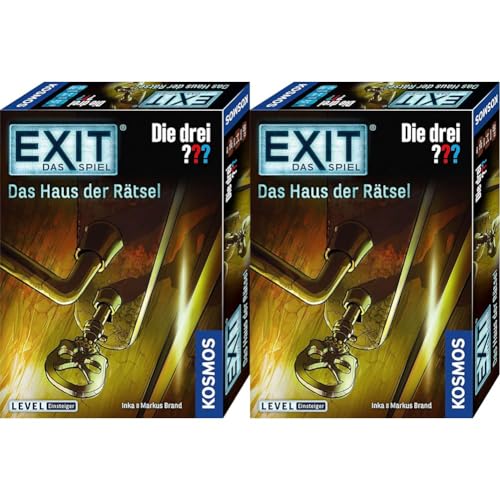 KOSMOS 694043 EXIT® - Das Spiel - Das Haus der Rätsel - Die DREI???, Level: Einsteiger, Escape Room Spiel, Die DREI Fragezeichen, EXIT Game für 1-4 Spieler ab 10 Jahre (Packung mit 2) von KOSMOS