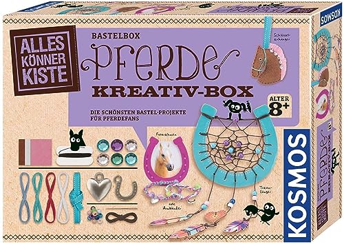 Kosmos 604363 AllesKönnerKiste Pferde Kreativ-Box, DIY-Bastelset für Mädchen und Jungen ab 8 Jahren, Set für den Kindergeburtstag, Die schönsten Bastelprojekte für Pferdefans von Kosmos