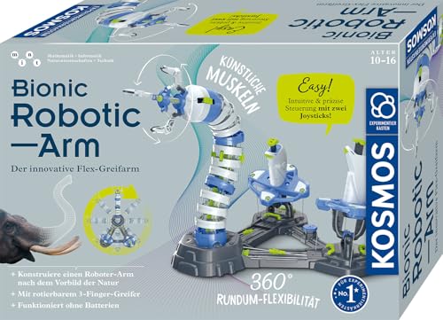 KOSMOS 621279 Bionic Robotic Arm, der Innovative Flex-Greifarm, Bausatz für Bionic Roboter, Einführung in die Welt der Robotik, Experimentierkasten für Kinder ab 10 Jahre von KOSMOS