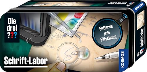 KOSMOS Die DREI ??? Schrift-Labor 632588, Detektiv Gadget, spannendes Detektiv-Spielzeug Set für Kinder ab 8 Jahre, Geschenk für Geburtstag, Mitbringsel von KOSMOS