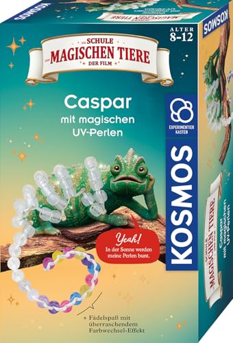 KOSMOS Die Schule der magischen Tiere - Caspar mit magischen UV-Perlen, Bastel-Set aus UV-Perlen mit Farbwechsel-Effekt, Experimente zum Thema UV-Strahlung, Experimentierkasten für Kinder ab 8 Jahre KOSMOS Die Schule der magischen Tiere - Caspar mit magischen UV-Perlen, Bastel-Set aus UV-Perlen mit Farbwechsel-Effekt, Experimente zum Thema UV-Strahlung, Experimentierkasten für Kinder ab 8 Jahre von KOSMOS