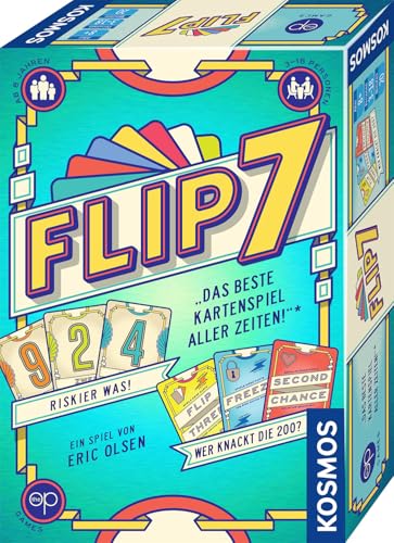 KOSMOS 685430 Flip 7, deutsche Ausgabe, Kartenspiel mit schnellem und einfachen Black Jack Prinzip, für 3-18 Personen ab 8 Jahren, Spiel für große Gruppen von KOSMOS