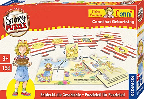 KOSMOS 683481 Mein erstes Story-Puzzle: Meine Freundin Conni- Conni hat Geburtstag, interaktives Puzzle, Mitmach-Geschichte, Spiel für die Kleinsten ab 3 Jahre, 35 große Puzzle-Teile für Junge Kinder von Kosmos