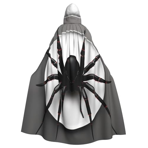 Black Spider Unisex Erwachsene Kapuzenumhang Ritter Kostüm Schwarze Tunika Umhang Mittelalter Robe Halloween Zauberer Cosplay Hexe Black Spider Unisex Erwachsene Kapuzenumhang Ritter Kostüm Schwarze Tunika Umhang Mittelalter Robe Halloween Zauberer Cosplay Hexe von KOUUIP