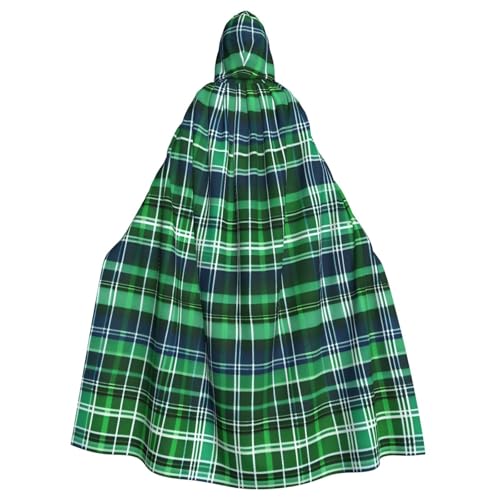Blaues und grünes Schottenkaro, Unisex, Erwachsene, Kapuzenumhang, Ritter-Kostüm, schwarze Tunika, Umhang, Mittelalter-Robe, Halloween, Zauberer, Cosplay, Hexe Blaues und grünes Schottenkaro, Unisex, Erwachsene, Kapuzenumhang, Ritter-Kostüm, schwarze Tunika, Umhang, Mittelalter-Robe, Halloween, Zauberer, Cosplay, Hexe von KOUUIP