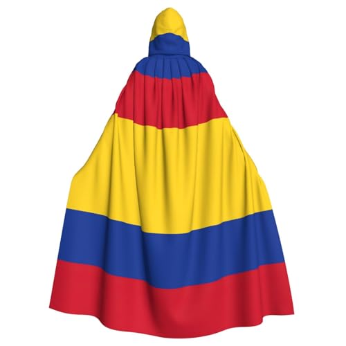 Flagge von Kolumbien, Unisex, Erwachsene, Kapuzenumhang, Ritter-Kostüm, schwarze Tunika, Umhang, Mittelalter-Robe, Halloween, Zauberer, Cosplay, Hexe Flagge von Kolumbien, Unisex, Erwachsene, Kapuzenumhang, Ritter-Kostüm, schwarze Tunika, Umhang, Mittelalter-Robe, Halloween, Zauberer, Cosplay, Hexe von KOUUIP