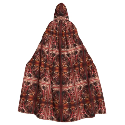K Unisex Erwachsene Kapuzenumhang Ritter Kostüm Schwarz Tunika Umhang Mittelalter Robe Halloween Zauberer Cosplay Hexe von KOUUIP