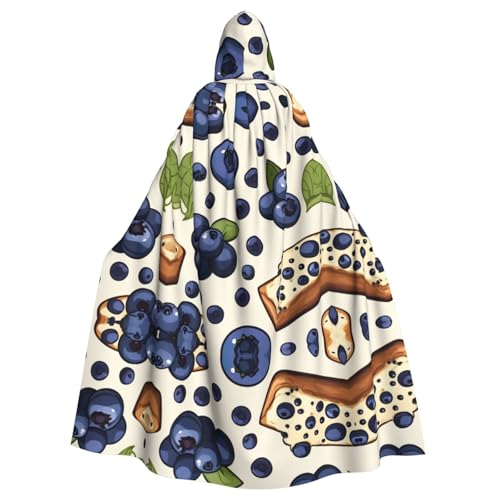 KOUUIP 04 Blueberry Food Print Kapuzenumhang Hexenumhang für Erwachsene, Halloween, Weihnachten, Party, Kostüm KOUUIP 04 Blueberry Food Print Kapuzenumhang Hexenumhang für Erwachsene, Halloween, Weihnachten, Party, Kostüm von KOUUIP