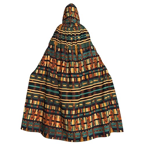 KOUUIP Afrikanischer klassischer Webdruck Erwachsene Kapuzenumhang mit Halloween Weihnachten Hexe Umhang Robe Kostüm Party Supplies Cope von KOUUIP