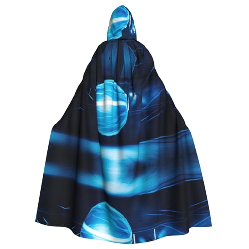 KOUUIP Blauer Kapuzenumhang für Erwachsene, Volleyball-Druck, Halloween, Weihnachten, Hexenkostüm, Kleid, Partyzubehör KOUUIP Blauer Kapuzenumhang für Erwachsene, Volleyball-Druck, Halloween, Weihnachten, Hexenkostüm, Kleid, Partyzubehör von KOUUIP