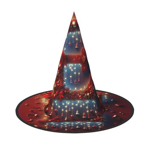 KOUUIP E-Print Hexenhut für Damen, Cosplay-Party-Kostüm, Zubehör für Halloween-Party-Dekoration, Kostüm von KOUUIP
