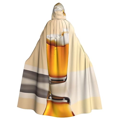 KOUUIP Erwachsenen-Kapuzenumhang Bier Schaumstoff Druck Hexenumhang Halloween Weihnachten Party Kostüm KOUUIP Erwachsenen-Kapuzenumhang Bier Schaumstoff Druck Hexenumhang Halloween Weihnachten Party Kostüm von KOUUIP