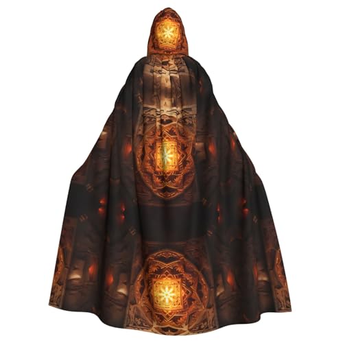 KOUUIP Erwachsenenkostüm für Halloween, Weihnachten, Halloween, Party, Halloween, Hexenumhang mit Kapuze, rechteckig, Mandala-Druck KOUUIP Erwachsenenkostüm für Halloween, Weihnachten, Halloween, Party, Halloween, Hexenumhang mit Kapuze, rechteckig, Mandala-Druck von KOUUIP
