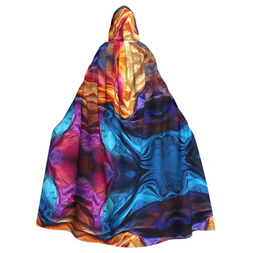KOUUIP Hexenumhang für Erwachsene mit Kapuze mit Batikdruck, Halloween und Weihnachten KOUUIP Hexenumhang für Erwachsene mit Kapuze mit Batikdruck, Halloween und Weihnachten von KOUUIP