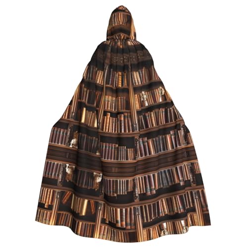 KOUUIP Hexenumhang mit Kapuze für Erwachsene, mit Regaldruck, für Halloween, Weihnachtsfeier von KOUUIP