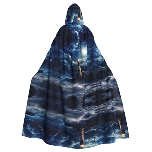 KOUUIP Hexenumhang mit Leuchtturm-Aufdruck für Erwachsene, für Halloween, Weihnachtsfeier KOUUIP Hexenumhang mit Leuchtturm-Aufdruck für Erwachsene, für Halloween, Weihnachtsfeier von KOUUIP